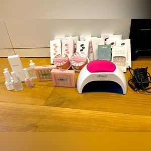 NEW ULTIMATE GEL & FAKE NAIL KIT W/ 18 DESIGNS AND LAMP